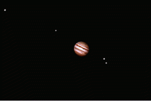 Jupiter and its 4 largest moons